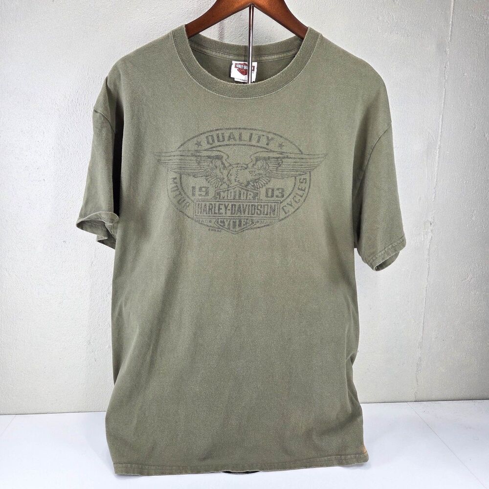 Harley Davidson Yellowstone Bozeman Montana Double Sided Graphic T Shirt Sz L